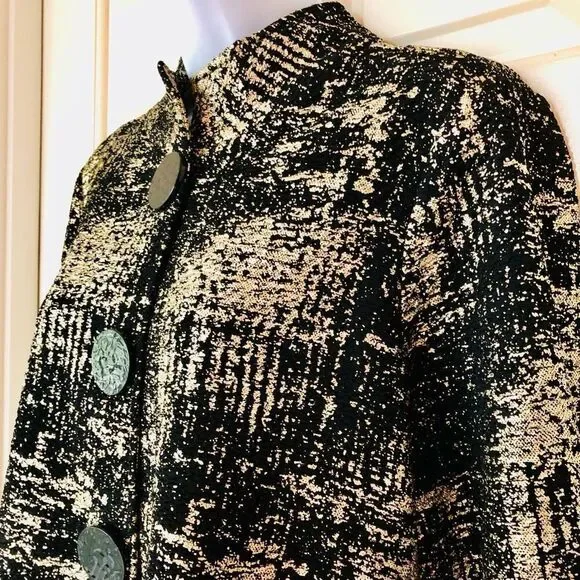 NWOT JM Collection Gold Metallic Print Jacket - Picture 3 of 15
